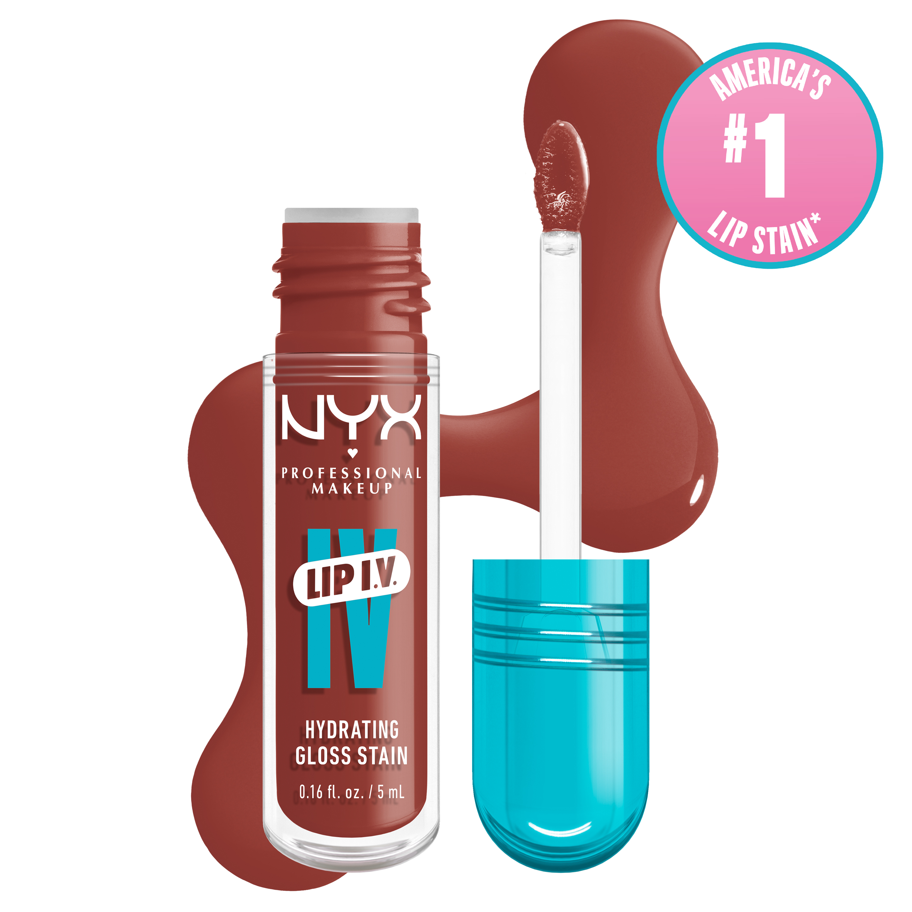 NYX Professional Makeup Lip Iv Hydrating Lip Gloss Stain - Long-Lasting Lip Stain Drippin Nude $12